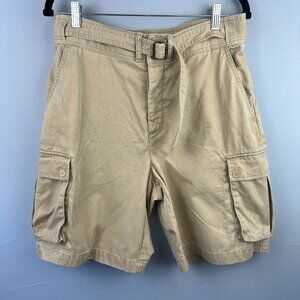 Vintage Lauren Ralph Lauren Cotton Cargo Bermuda Shorts Size 10 Belted Pockets